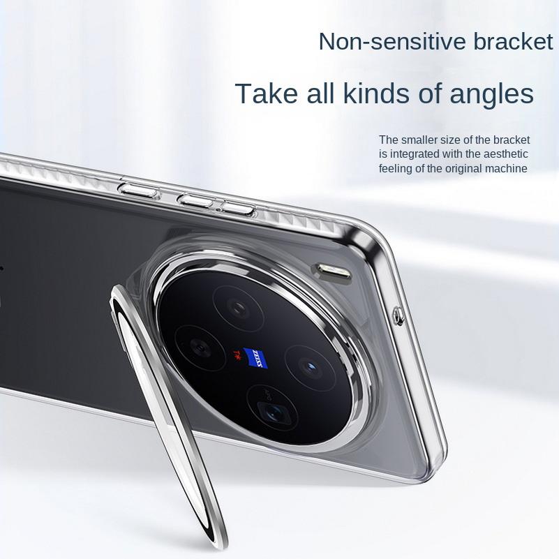 Transparent Anti-yellowing Lens Stand Tempered Glass Protective Case For VIVO X300 Ultra X300s x300 X200 Ultra X200s X200 Cover