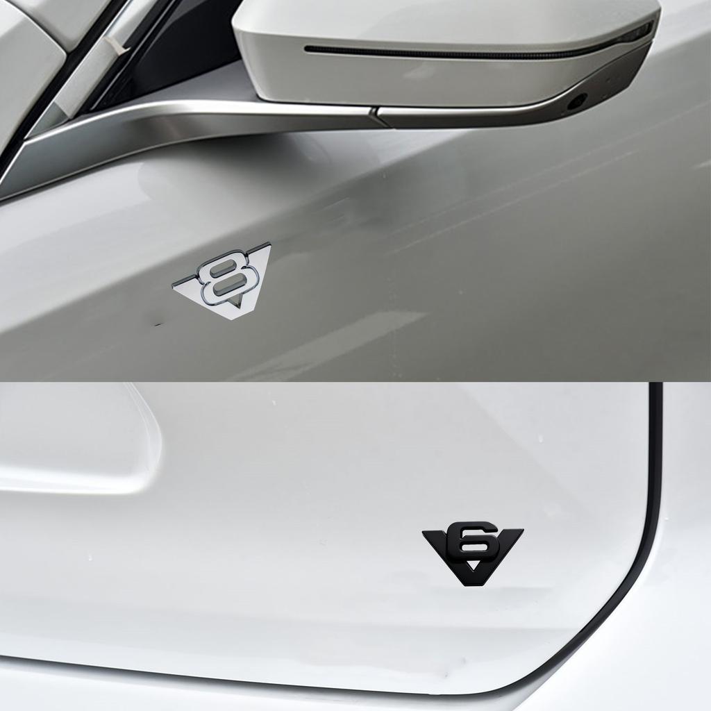 Emblemi Metallici per Auto V6 V8 Adesivi Metallici 3D per Auto Accessori Universali per Modifica Auto Auto da Corsa Motociclette Pick-up SUV