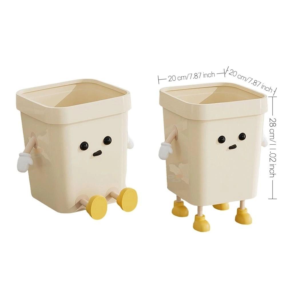 Storage Bin Trash Can Food Waste Plastic Wastebasket Lightweight Square Garbage Can  Kitchen