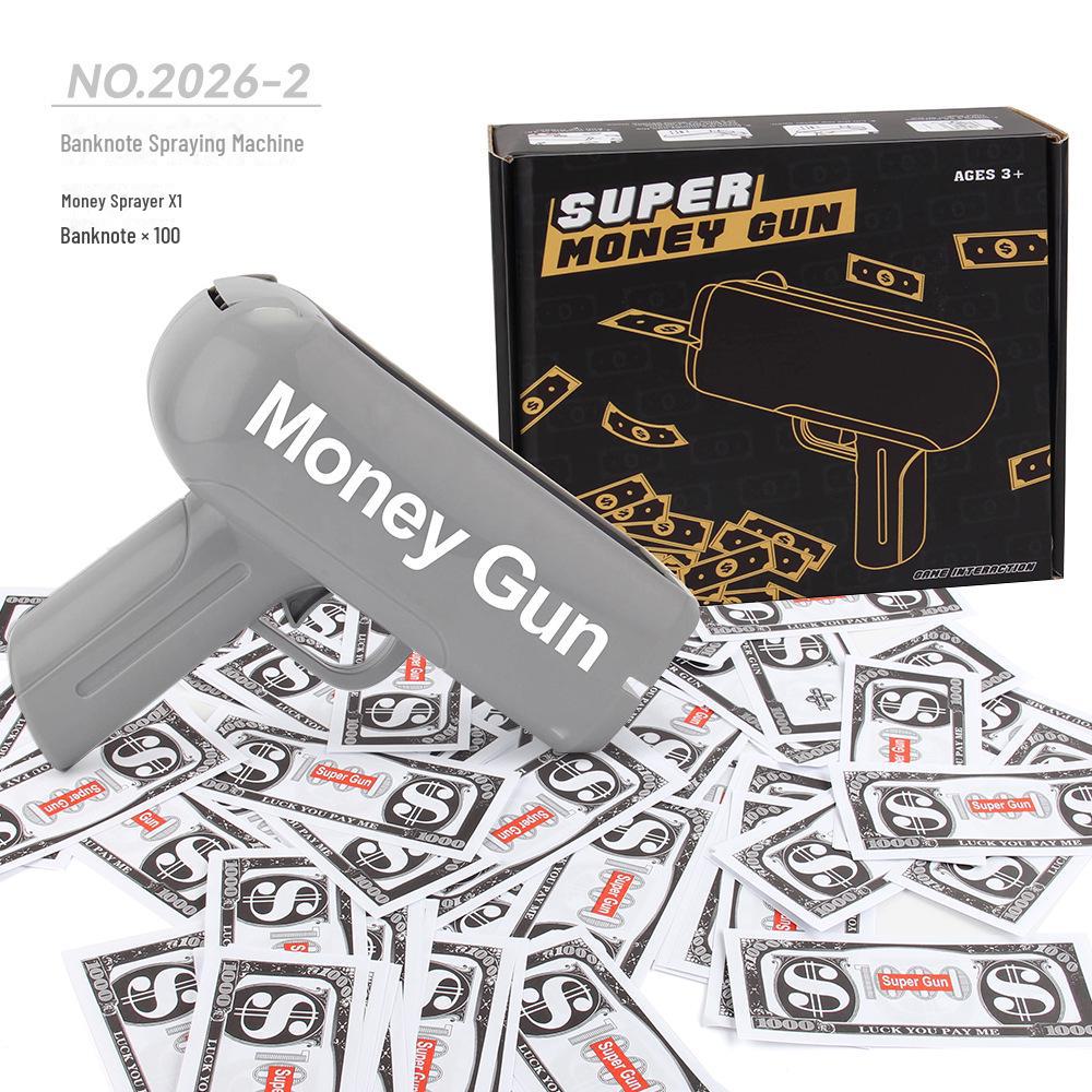 60-Electric Money Spray Gun: Unique Toy Shooting US Dollar Bills