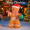 7.87FT Inflatable Toy Gingerbread Man Candy Cane Gift Xmas Yard Lawn Party Decoration with LED Lit Christmas Home Supplies Gift