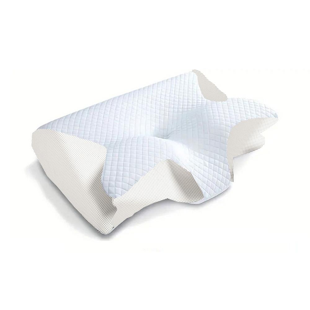 1 stk Memory Foam livmorhalspute, 2 i 1 Ergonomisk kontur ortopedisk pute for nakkesmerter, konturerte støtteputer, nakkepute