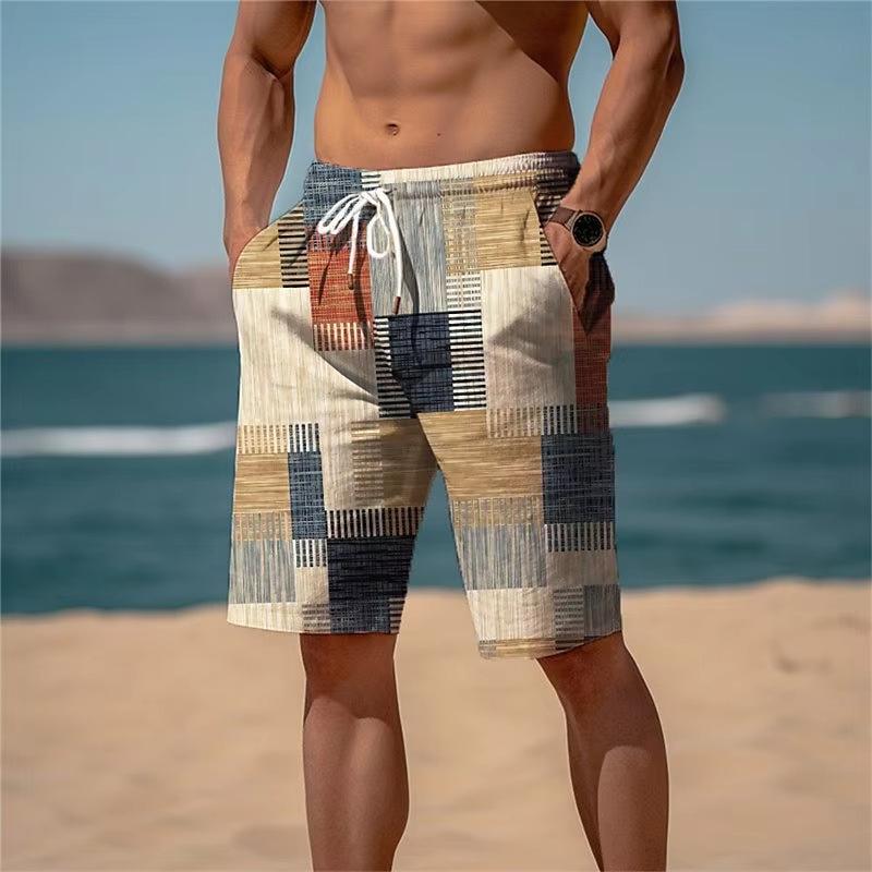 Summer Men's 3D Printed Beach Pants Fashion Versatile Trend Breathable Casual Vacation Style