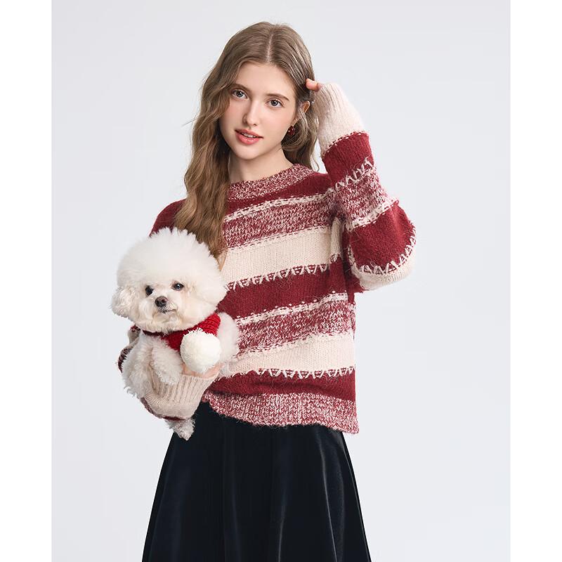 Betu Women's 2025 Winter Striped Long Sleeve Sweater