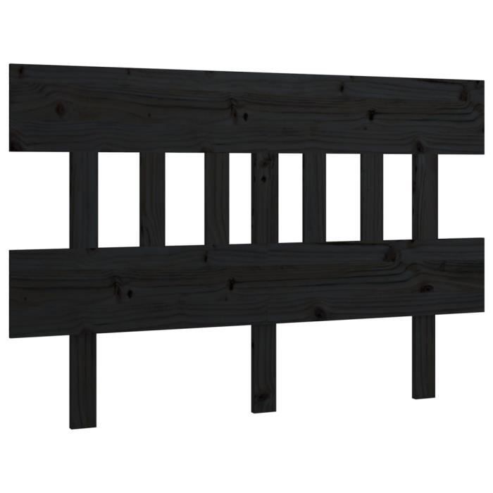 VidaXL Tête de lit Noir 123,5x3x81 cm Bois massif de pin 819114