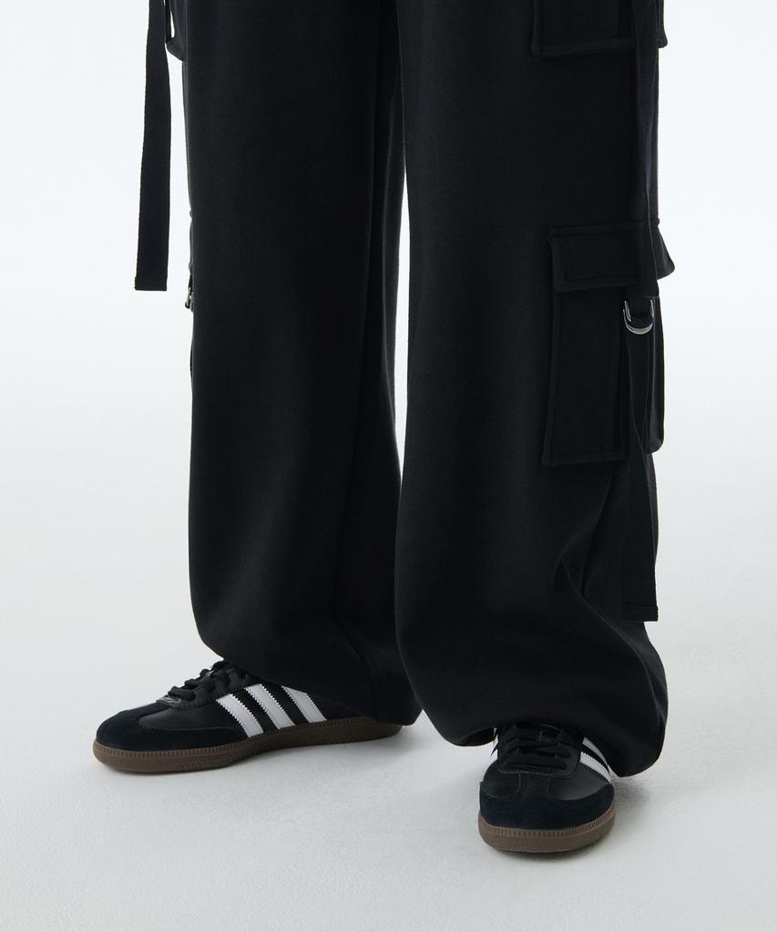 MUSINSA STANDARD WOMAN Women'S Double Knit Sweat Multi Cargo Pants [Black]