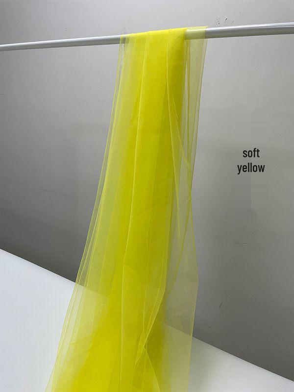 Zitronengelber Gaze-Stoff - Perfekt für Kindergarten-Dekoration & Foto-Hintergründe | Einfarbig Frische Serie