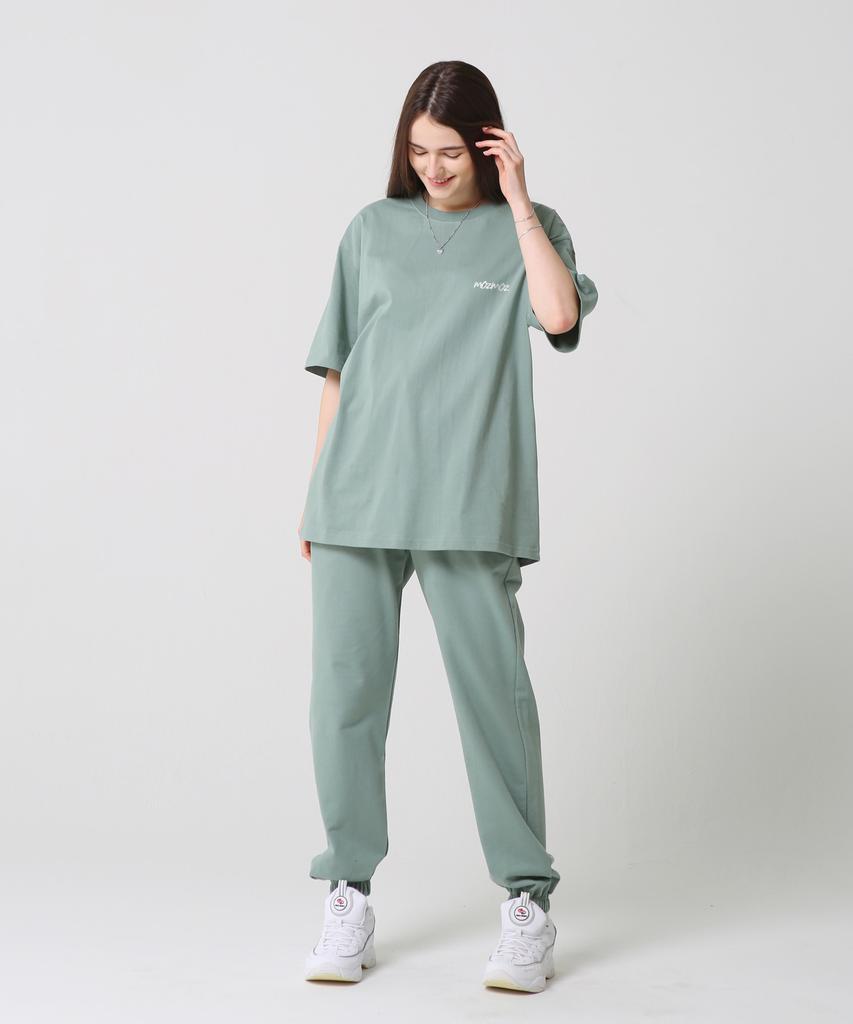 MOZMOZ [Set] 5-Color Chip Short Sleeve Jogger Tracksuit Set Plus Size