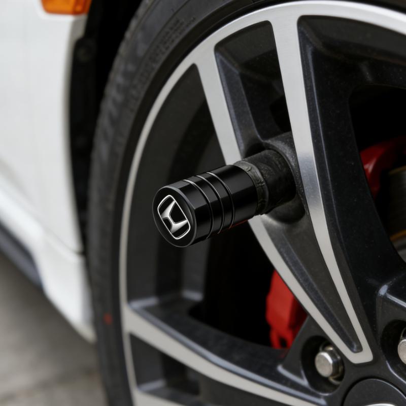AOJ2  4pcs Car Wheel Tire Valve Stem Caps Airtight Cover For Honda Civci FIT CRV Accord Jazz HRV Dio Stepwgn Prelude Auto Accessories