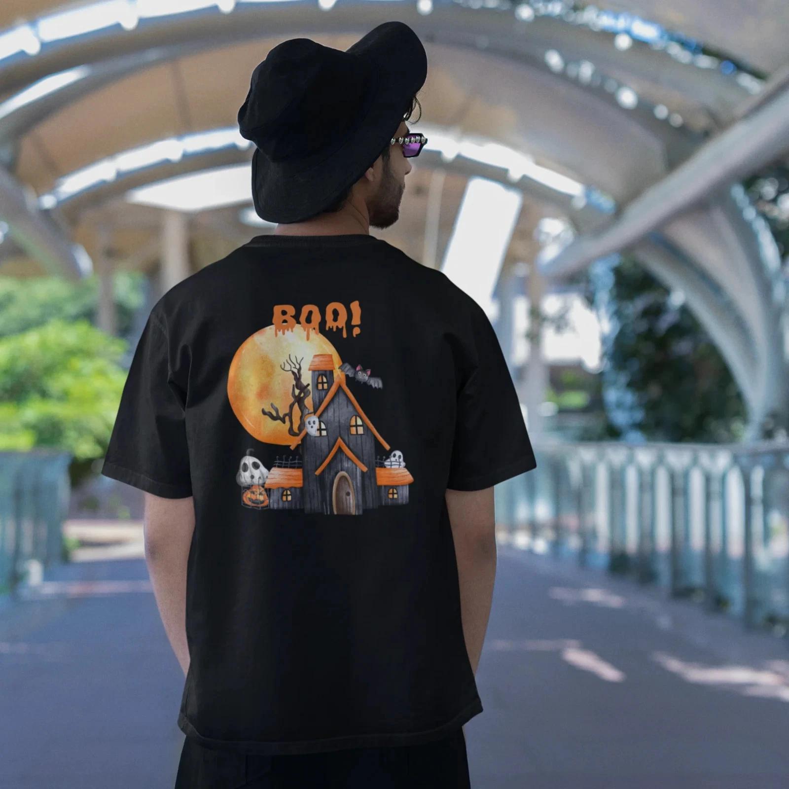 Halloween special back printed comfort fit round neck t-shirt for Men. M