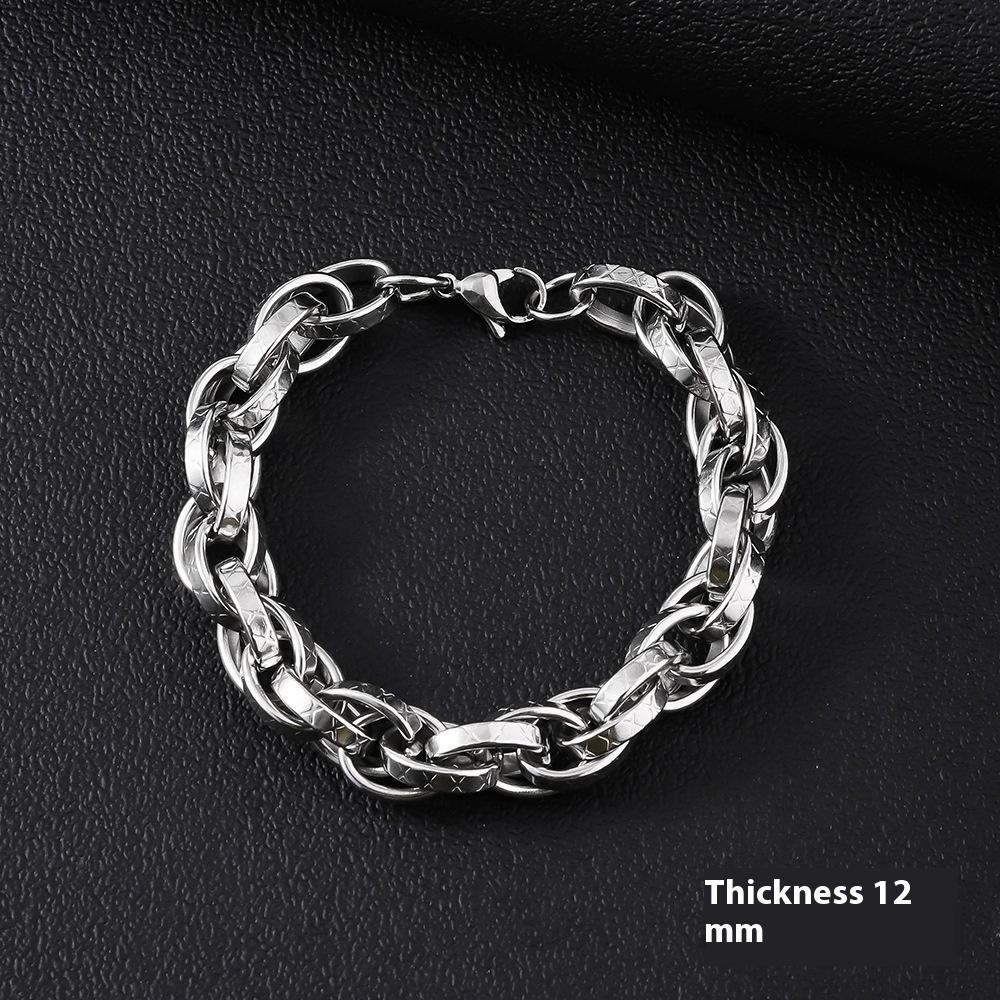 Bracciale da Uomo in Acciaio Inossidabile Semplice Prepotente Punk Alto Senso Cubano Acciaio al Titanio Bracciale Gioielli da Uomo