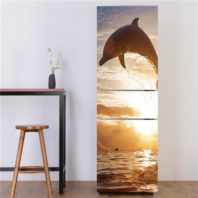 Underwater World Fish Sticker For Fridge Door Adhesive Waterproof Furniture Decoration Poster Wall Decal Kids Room Home Decor