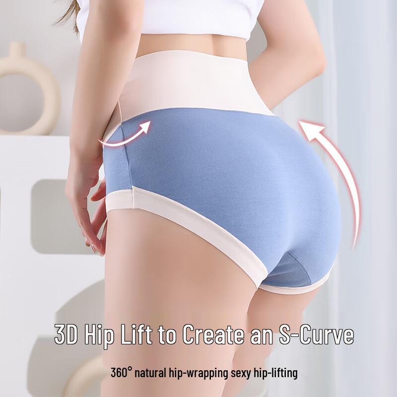 LangSha Women's Mid-High Waist Tummy Control Modal Briefs 4-Pack