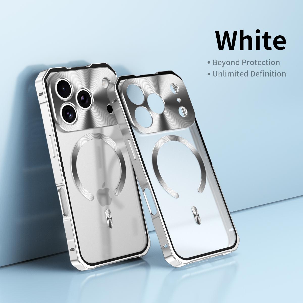 

Push Pull Metal Aluminum Alloy Bumper Case for IPhone 17 Pro Max Air 16 15 Magnetic Wireless Charging Back Anti Drop Cover iPhone 16 срібний