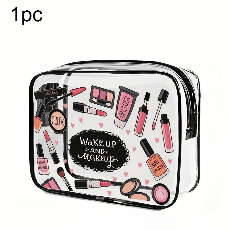1pc Zipper Makeup Bag High-Quality Travel Toiletry Organizer Lightweight Portable Cosmetic Organizer Transparent Toiletry Bag