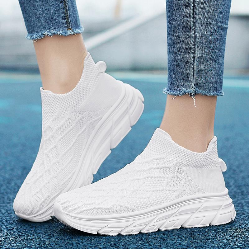 Zapatillas Deportivas Mujer Negro Blanco Caqui Hombres Casuales Ligeras Slip-on Calcetines Zapatos Pareja Zapatillas para Correr