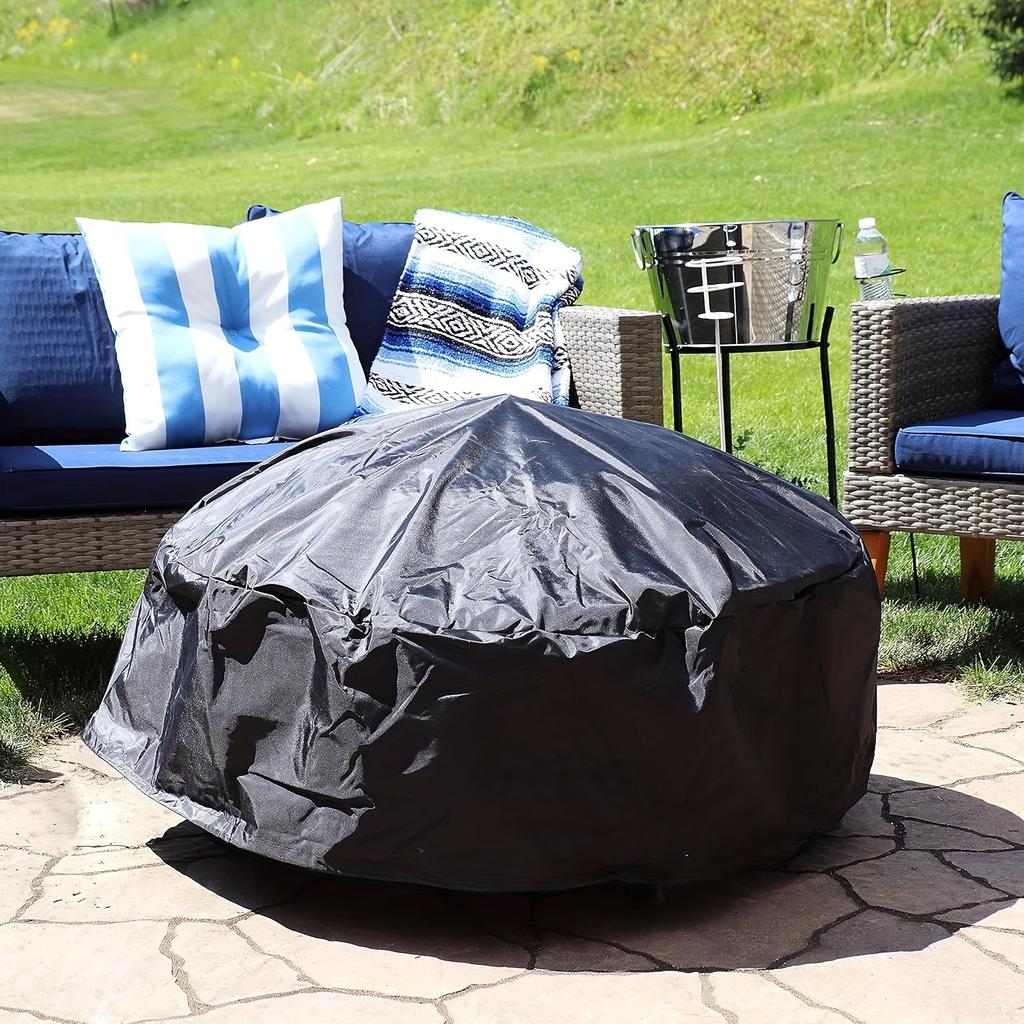Fire Pit Cover for Outdoor Use, Round Heavy Duty BBQ Cover Waterproof, Patio Fireplace Cover