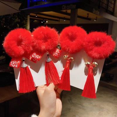 Flexible 1 Pair Chic Chinese Style Children Hair Bands Soft Hair Ties Stretchy For  Year