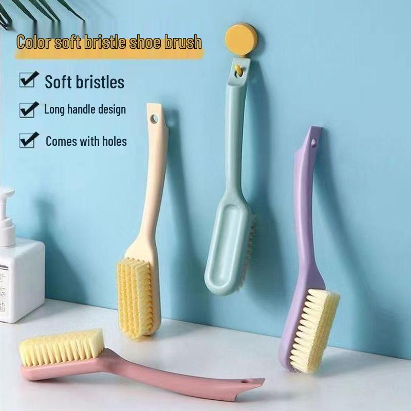 Wall-Mounted Long-Handled Multi-Functional Soft Bristle Shoe Cleaner Brush