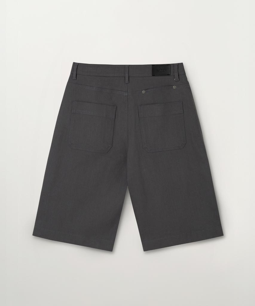 Seteo (W) Stitch Cotton Bermuda Pants Dark Gray