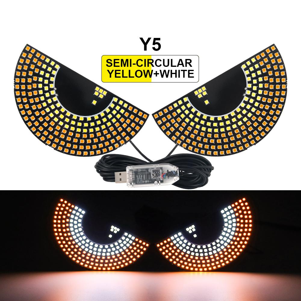 2Pcs Car LED Decorative Light Devil's Eye Strobe USB Red Plug-in Devil Eye Atmosphere Lamp Rear Warning Lamp for Car Windshield