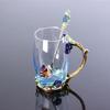 Heat-Resistant Coffee Cup Glass Tea Mug Teaware Enamel Flower Tea Cup  Gift