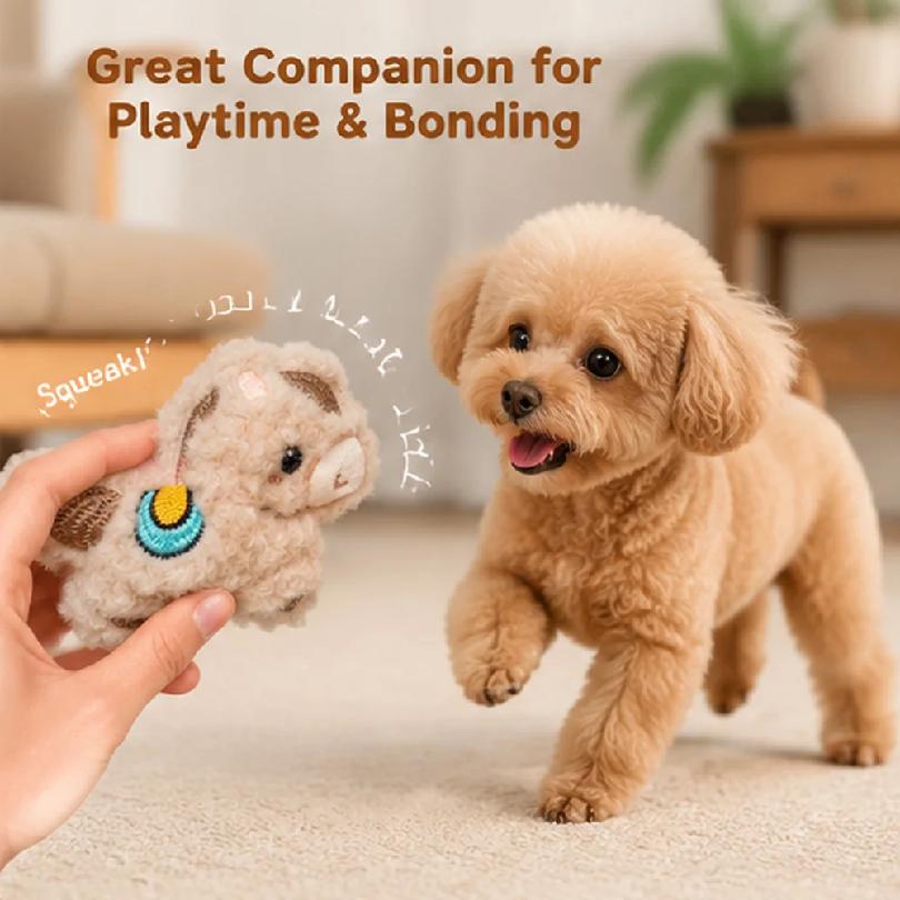 Mini Plush Squeaky Dog Toy Soft Puppy Chew Toy Cute Animal Pet Toy for Small Dogs Puppies Interactive 4 Colors