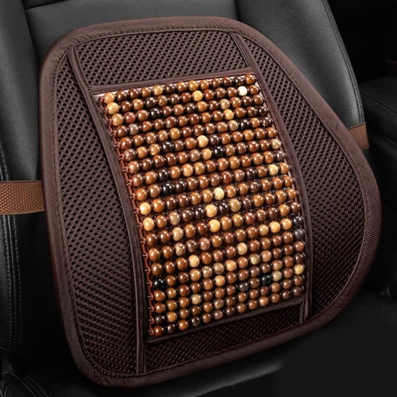 Wood Beads Ventilated Seat Cover Pad Massage Lumbar Relieve Fatigue Enhances Comfort Suitable For Various Vehicle Models