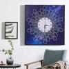Reloj de pared de 35x35cm, punto de cruz, decoración de pintura de diamante multiforma parcial DIY