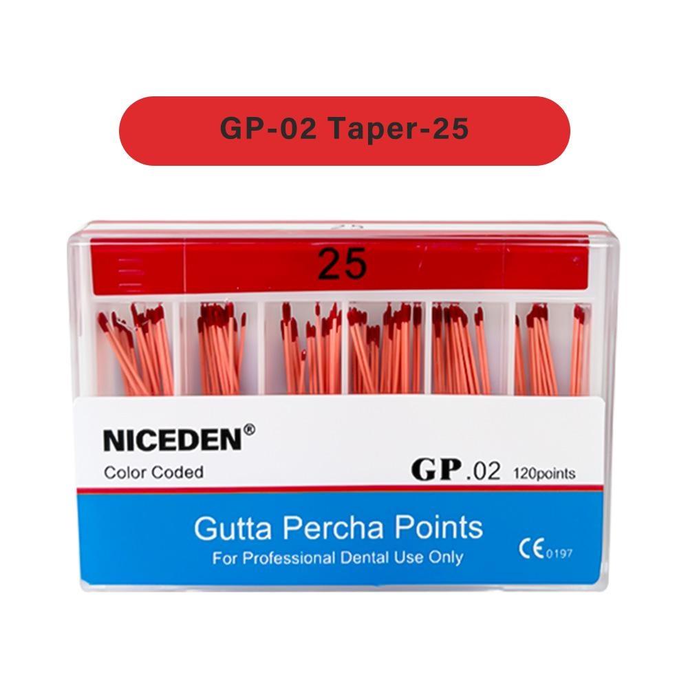 Niceden Dental Gutta Materials Percha Root Points Endodontics Cotton Fiber Tips Dentistry GP Canal Taper 02 04 06 #15-40 F1-F3