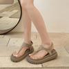 Black High-end Non-slip Platform Sandals Women's 2025 New Summer Wear Heightening Skirt Cool Slippers