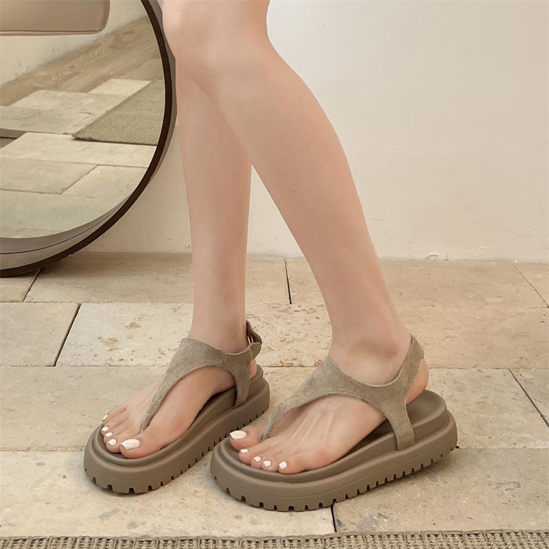 Black High-end Non-slip Platform Sandals Women's 2025 New Summer Wear Heightening Skirt Cool Slippers