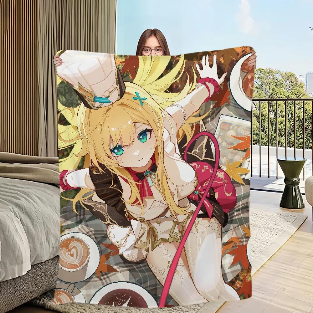 Warm Plush Throw Blanket Soft Flannel for Sofa Bedroom Office Travel Perfect Gift for Game Room and Genshin Fans