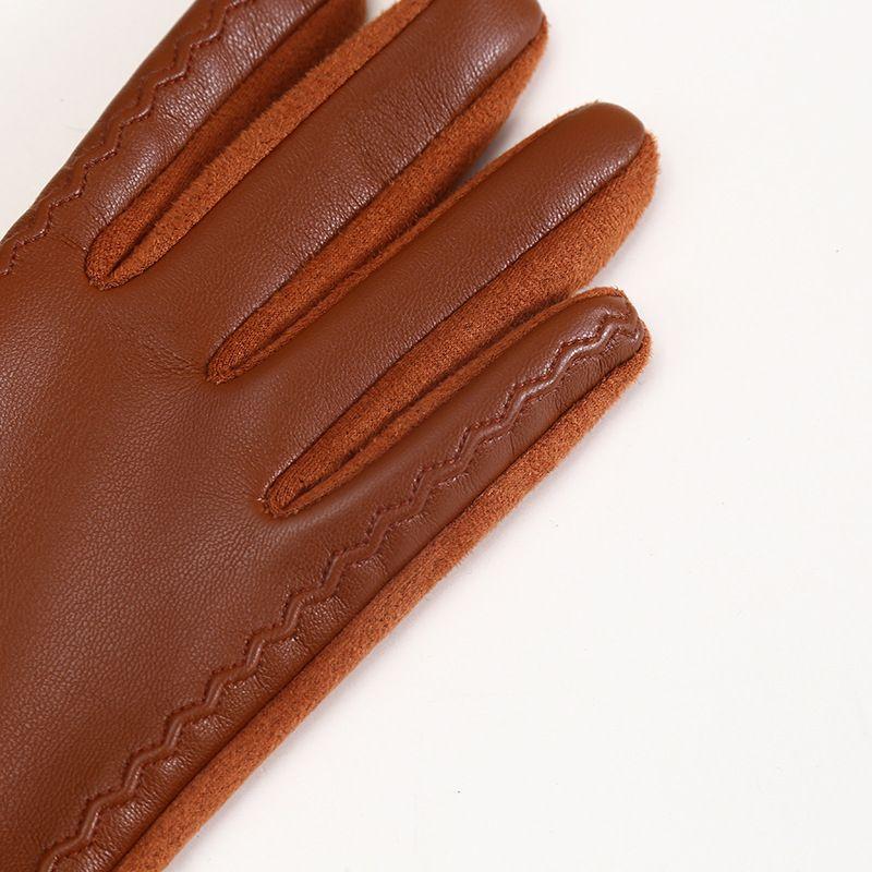 Luxury Women's PU Leather Gloves for Cold Weather Winter Warm Gloves with Soft Faux Fur Trim Cuff Thermal Lining Party Gloves