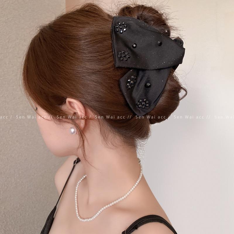 

Back of head half grab hairpin broken diamond black grab clip temperament disc hairpin large hair volume headdress