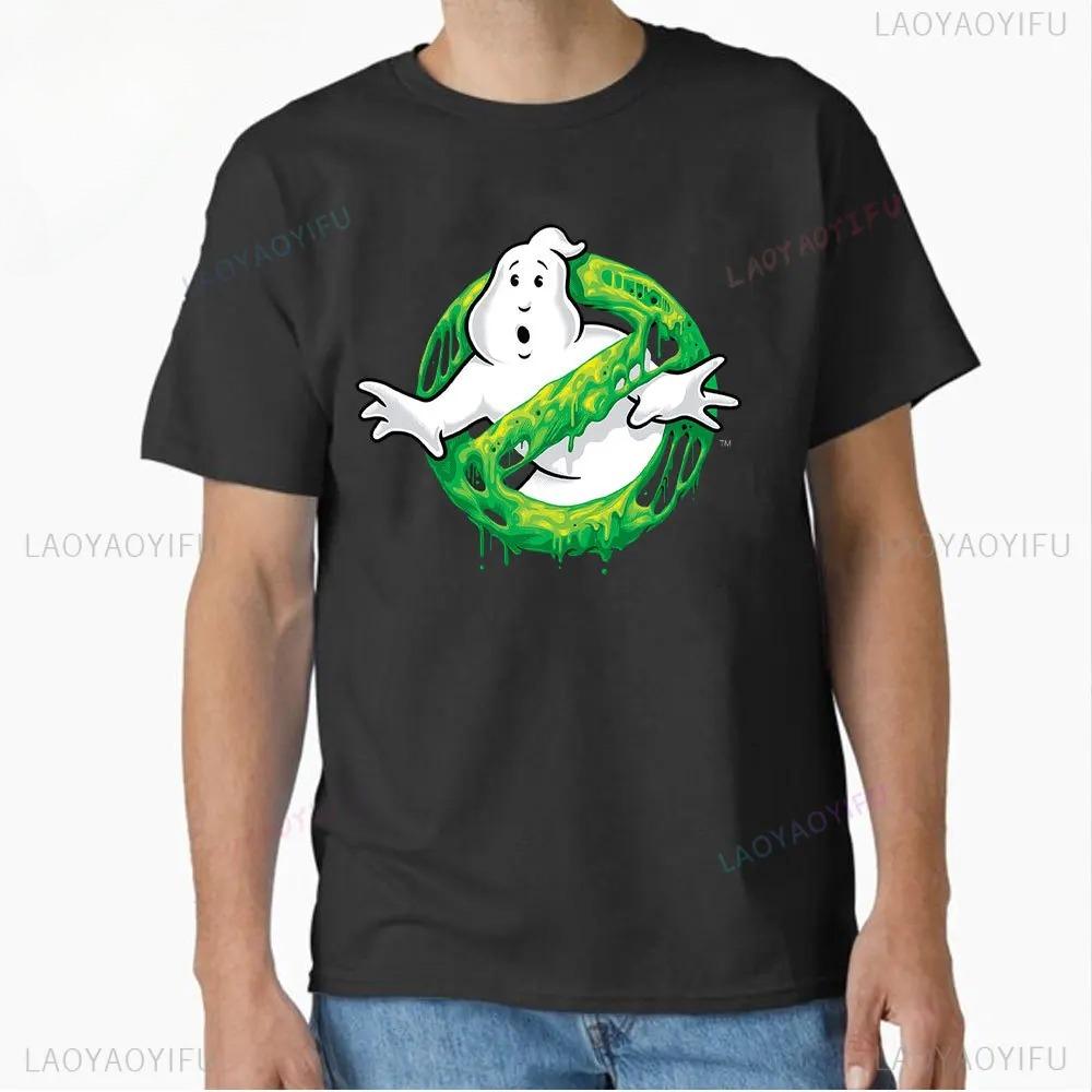 Movie Ghostbusters Print Short Sleeve Solid Cotton Unisex Unisex Tshirts Funny Graphic Crewneck Tops Big Size T Shirt Male Tops