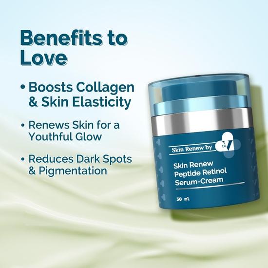 Derma Co.. x Dr.V Skin Renew Peptide Retinol Serum-Krem z Peptydem i Retinolem-30ml | 1% vv | Wzmacnia Kolagen|Rozjaśnia Ciemne Plamy