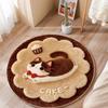 3D Fluffy Cartoon Round Carpet - Thickened, Non-Slip, Easy-to-Clean Imitation Cashmere Rug for Bedroom & Living Room