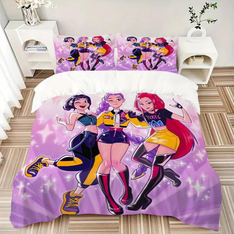 Superhero Trio Adventure Print 3Pcs Bedding Setduvet Cover With 2 Bedropillowcase Home Birthday Gift