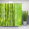 Natural Scenery Shower Curtains Green Tree Floral Plant Landscape Pattern Spring Summer Bathroom Decor Polyester Cloth Curtain