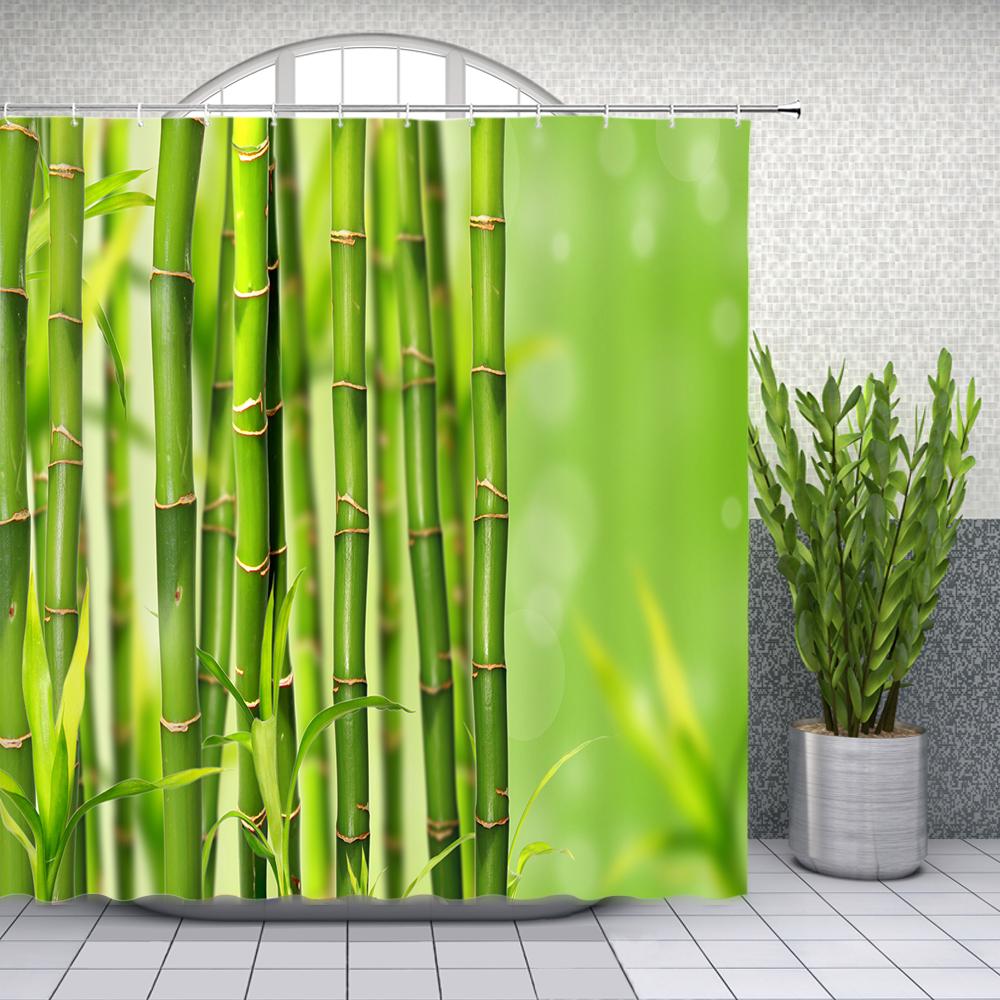 

Natural Scenery Shower Curtains Green Tree Floral Plant Landscape Pattern Spring Summer Bathroom Decor Polyester Cloth Curtain W90xH180cm(35x70 in)
