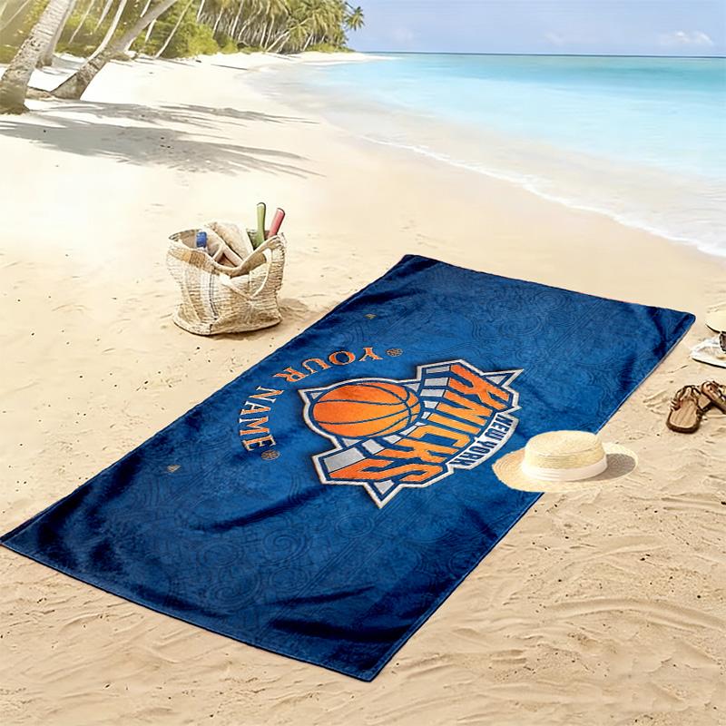 New York Knicks Print Beach Towel, Large Soft Quick Dry Towel for Beach Camping Swimming