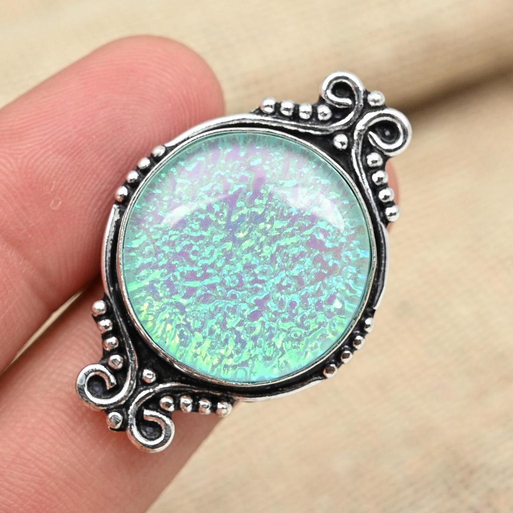 Australian Blue Triplet Opal Gemstone 925 Sterling Silver Handmade Ring Designer Jewelry
