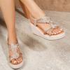 New European and American Style Wedge Women's Sandals Rhinestone Fashion Casual Women's Sandals Waterproof Platform Women's Shoes