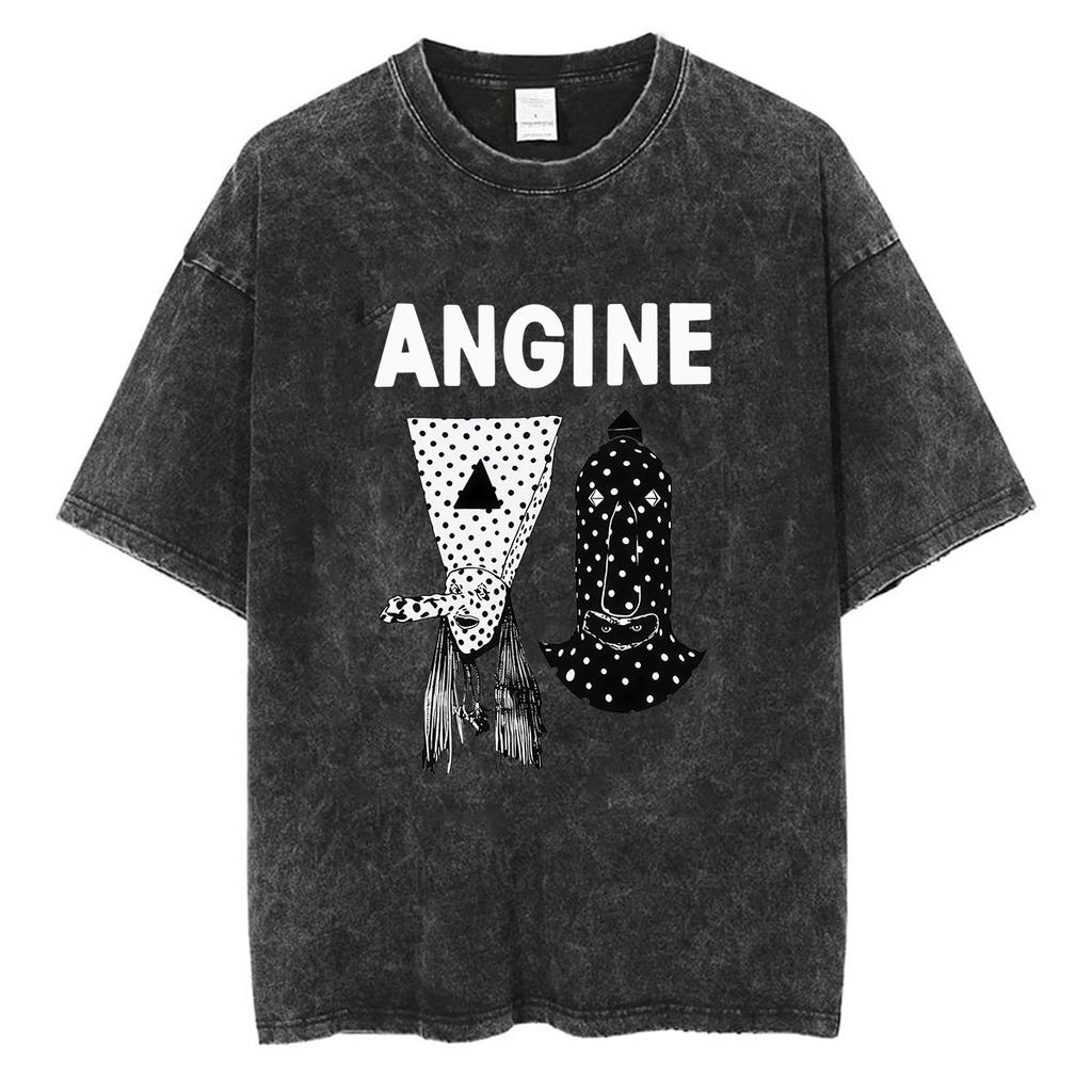 Rock Band Angine De Poitrine Vintage Washed T Shirts Mens Women Fashion Gothic Short Sleeve Tshirt Punk Hip Hop Clothing Tees