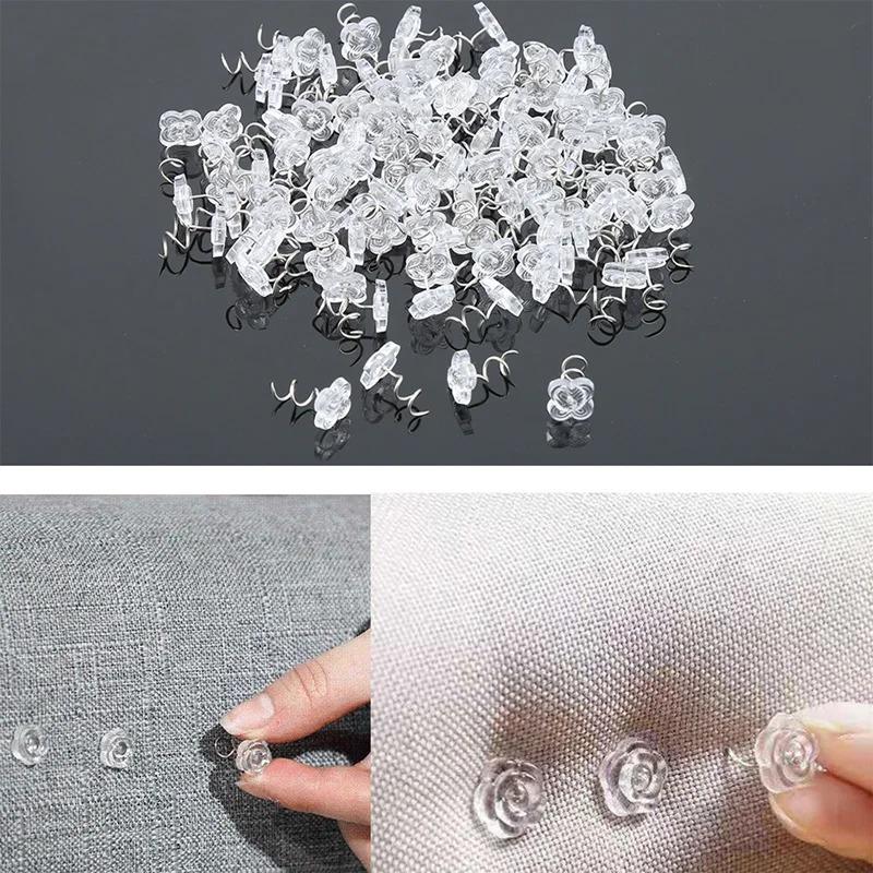 10-100 Pezzi Puntine Trasparenti a Vite per Telo Divano, Puntina di Plastica con Vite, Fibbia di Sicurezza per Coperte Fisse