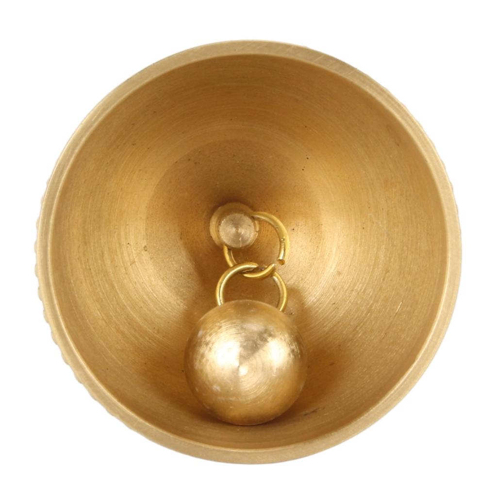 Brass Hand Call Bell Sturdy Handle Decorative Loud Ringing Bell for Home Restaurant Christmas Birthday Weddings Decoration