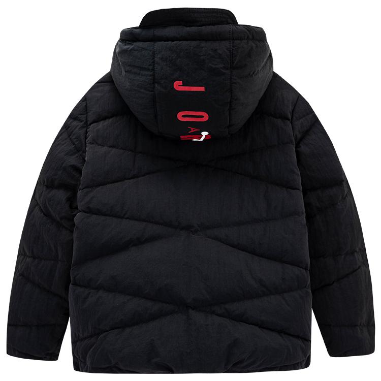 Jordan Kids Solid Color Logo Print Zip-Up Down Jacket With Detachable Hood Kids Outerwear Assorted JD2242004GS-001