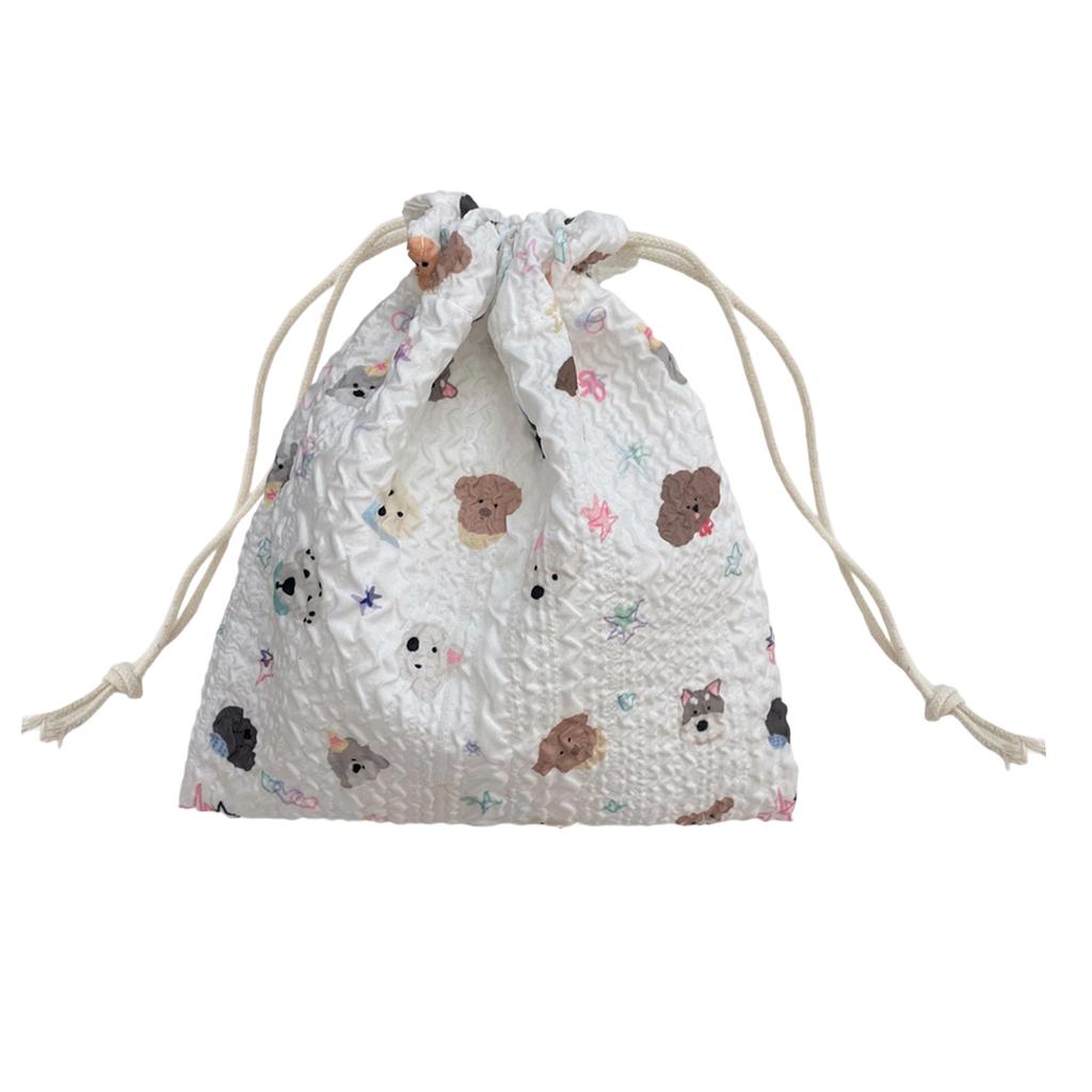 Niedlicher Cartoon Kordelzugbeutel Aufbewahrungsbeutel Kompakte Kosmetiktasche Make-up Organizer für Pinsel Schlüssel Reise-Essential