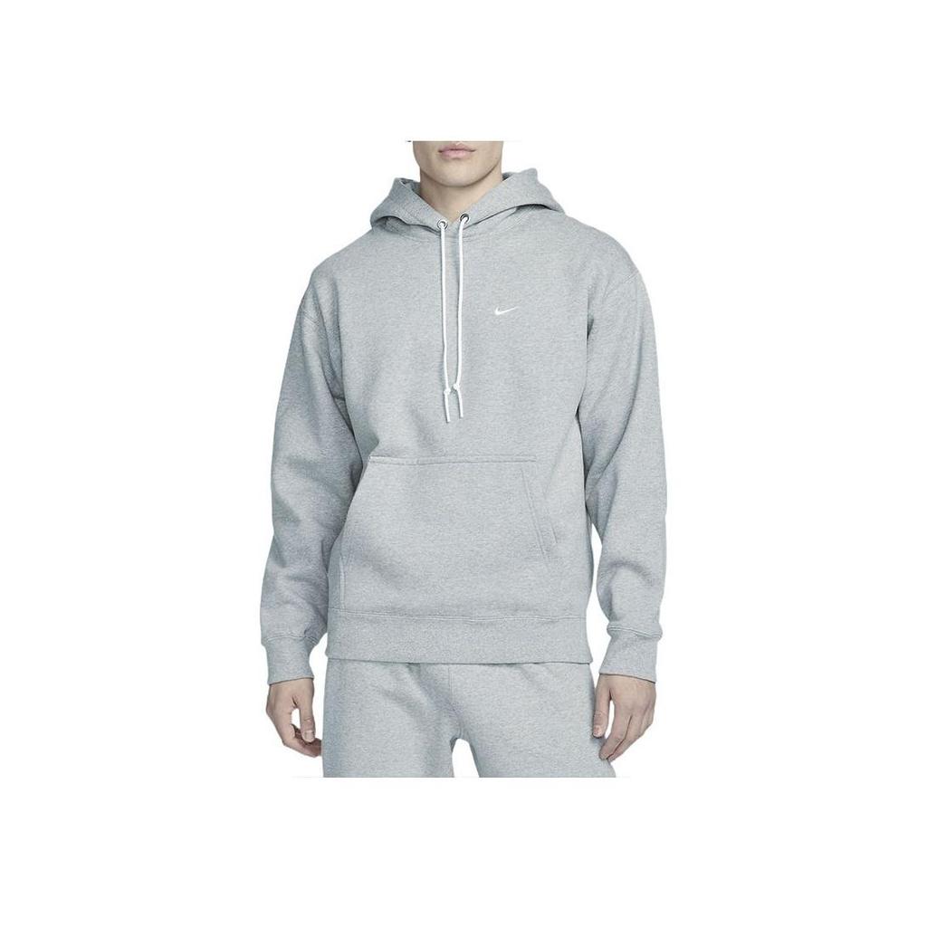 Nike Sportswear Solo Swoosh Fleece Pullover Hoodie Dark Grey Heather DX1356-063